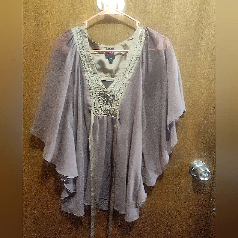 Chic Sheer Tunic with Beaded Accents
